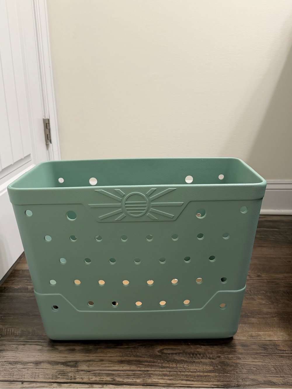 Mint Green Plastic Storage Bin - Home Accents